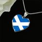 Scottish Flag - Heart Pendant Luxury Necklace