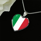Italian Flag - Heart Pendant Luxury Necklace