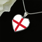 English Flag - Heart Pendant Luxury Necklace