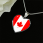 Canadian Flag - Heart Pendant Luxury Necklace