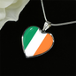 Irish Flag - Heart Pendant Luxury Necklace