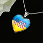 Ukrainian In The USA - Heart Pendant Luxury Necklace