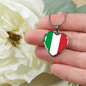 Italian Flag - Heart Pendant Luxury Necklace