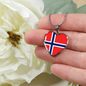 Norwegian Flag - Heart Pendant Luxury Necklace