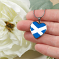 Scottish Flag - Heart Pendant Luxury Necklace