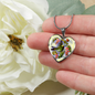 Bird And Flowers - Heart Pendant Luxury Necklace