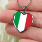 Italian Flag - Heart Pendant Luxury Necklace