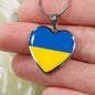 Ukrainian Flag - Heart Pendant Luxury Necklace