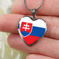 Slovak Flag - Heart Pendant Luxury Necklace