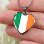 Irish Flag - Heart Pendant Luxury Necklace