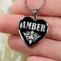 Amber v01s - Heart Pendant Luxury Necklace