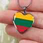 Lithuanian Flag - Heart Pendant Luxury Necklace