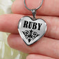 Ruby v01 - Heart Pendant Luxury Necklace