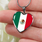 Mexican Flag - Heart Pendant Luxury Necklace