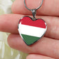 Hungarian Flag - Heart Pendant Luxury Necklace