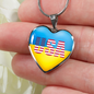 Ukrainian In The USA - Heart Pendant Luxury Necklace