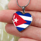 Cuban Flag - Heart Pendant Luxury Necklace