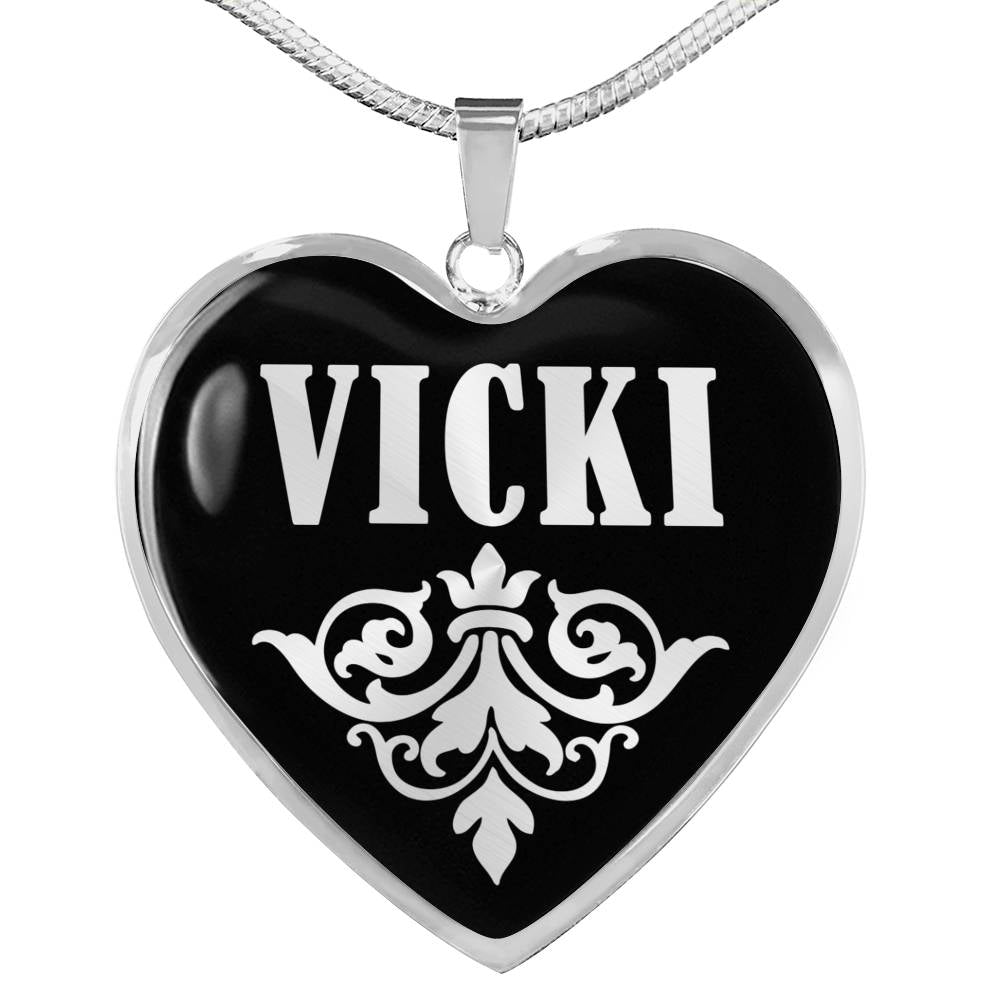 Vicki v01s - Heart Pendant Luxury Necklace
