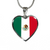 Mexican Flag - Heart Pendant Luxury Necklace