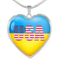 Ukrainian In The USA - Heart Pendant Luxury Necklace