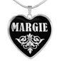 Margie v01s - Heart Pendant Luxury Necklace