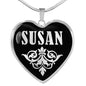 Susan v01s - Heart Pendant Luxury Necklace