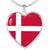 Danish Flag - Heart Pendant Luxury Necklace