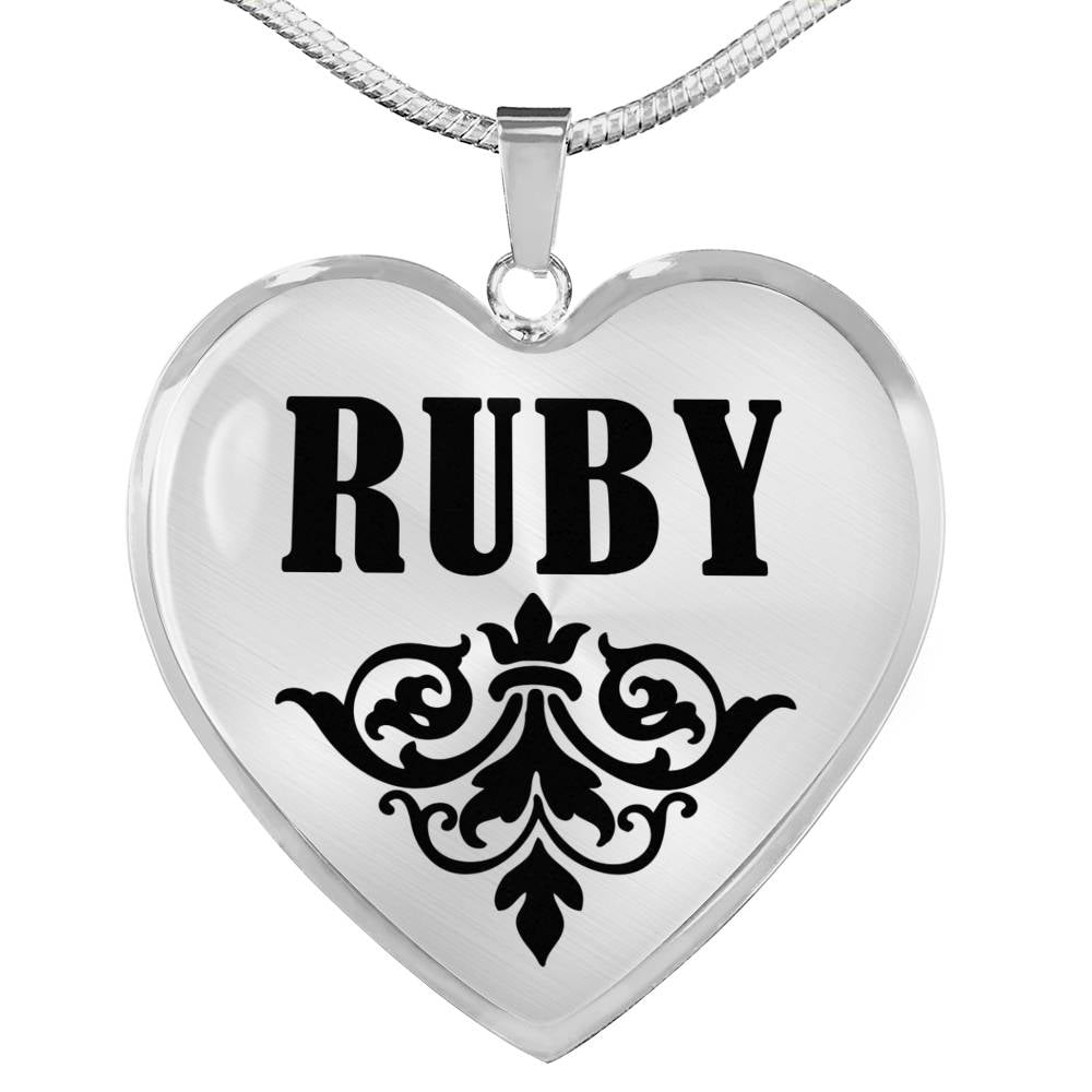 Ruby v01 - Heart Pendant Luxury Necklace