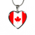 Canadian Flag - Heart Pendant Luxury Necklace