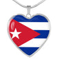 Cuban Flag - Heart Pendant Luxury Necklace