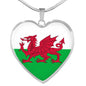 Welsh Flag - Heart Pendant Luxury Necklace