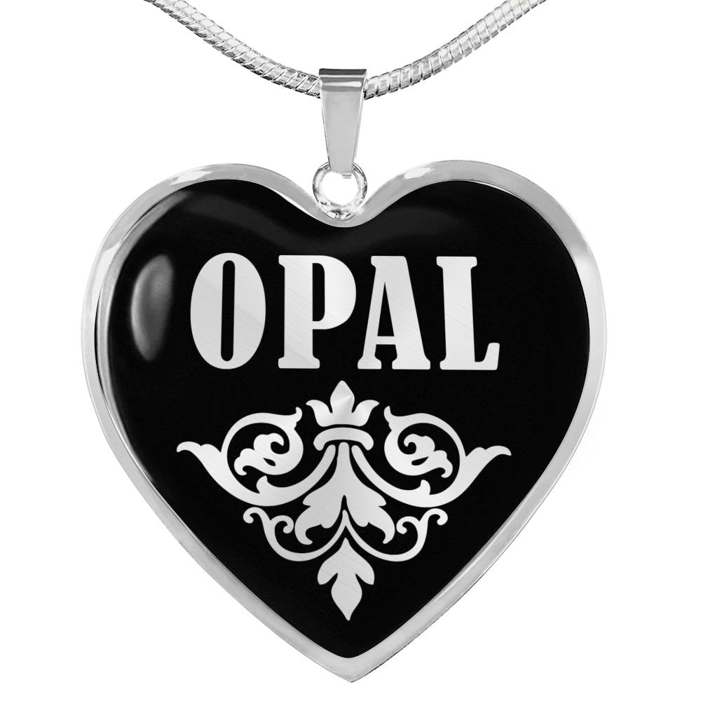 Opal v01s - Heart Pendant Luxury Necklace