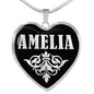 Amelia v01s - Heart Pendant Luxury Necklace