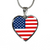 American Flag - Heart Pendant Luxury Necklace