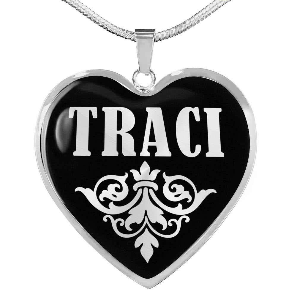 Traci v01s - Heart Pendant Luxury Necklace