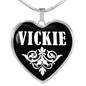 Vickie v02 - Heart Pendant Luxury Necklace