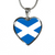 Scottish Flag - Heart Pendant Luxury Necklace