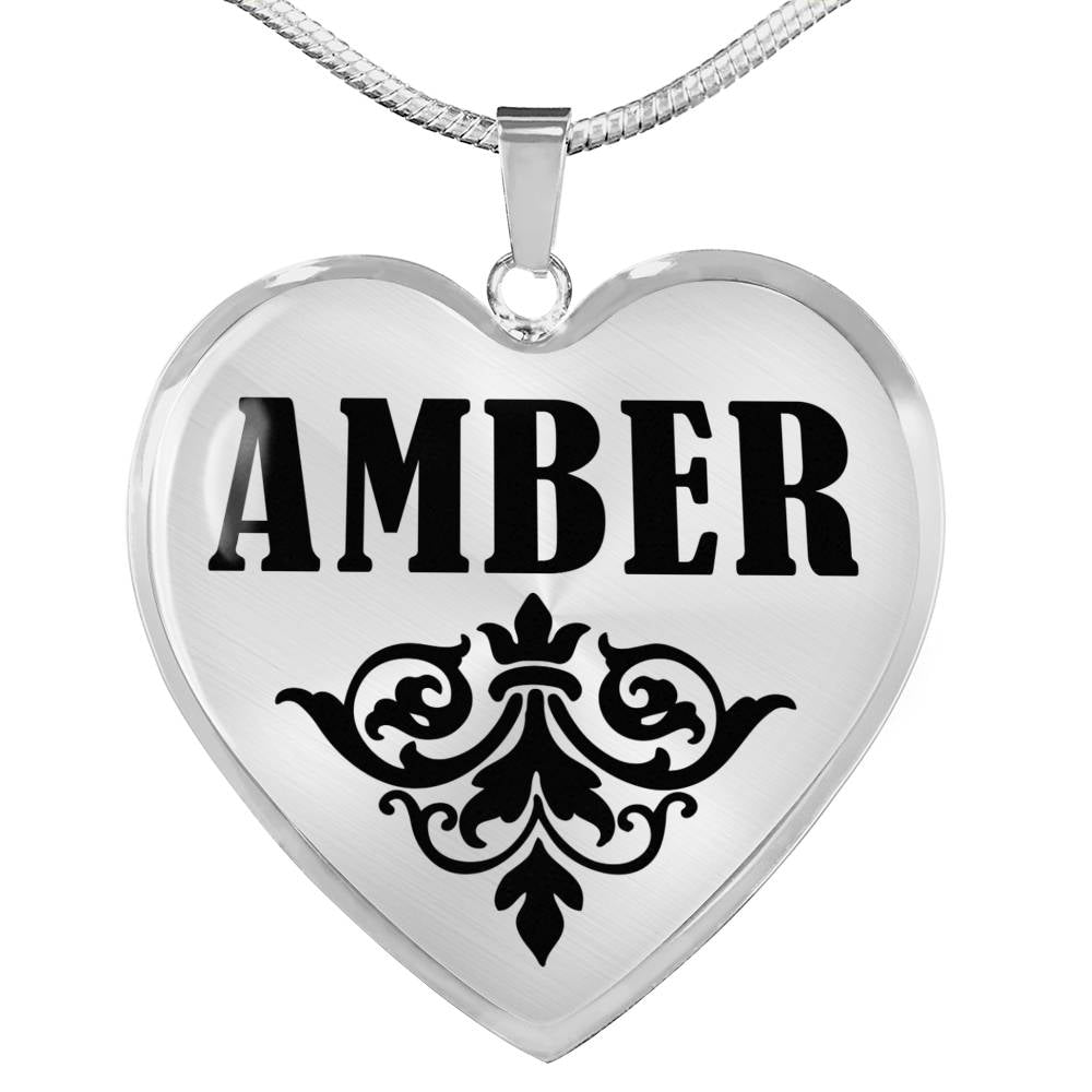 Amber v01 - Heart Pendant Luxury Necklace
