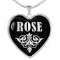 Rose v01s - Heart Pendant Luxury Necklace