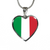 Italian Flag - Heart Pendant Luxury Necklace