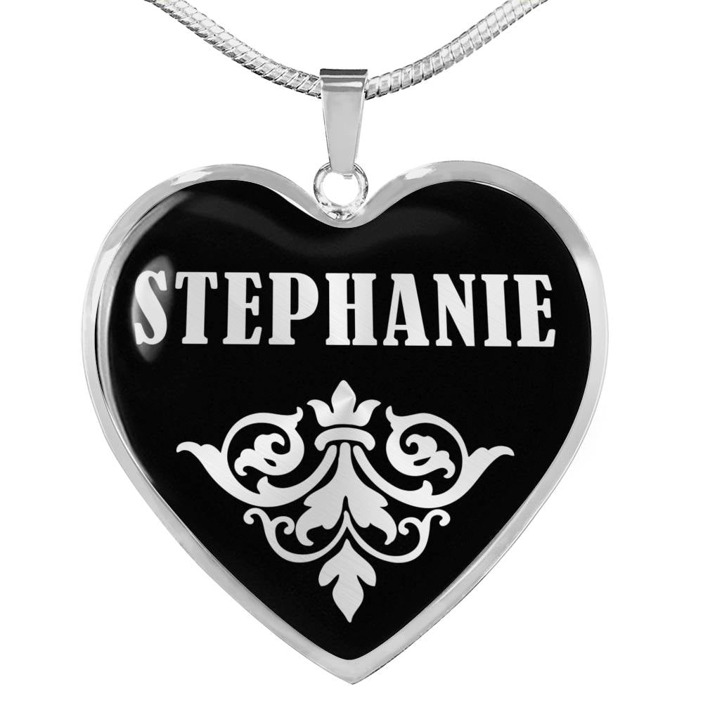 Stephanie v01s - Heart Pendant Luxury Necklace