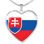 Slovak Flag - Heart Pendant Luxury Necklace