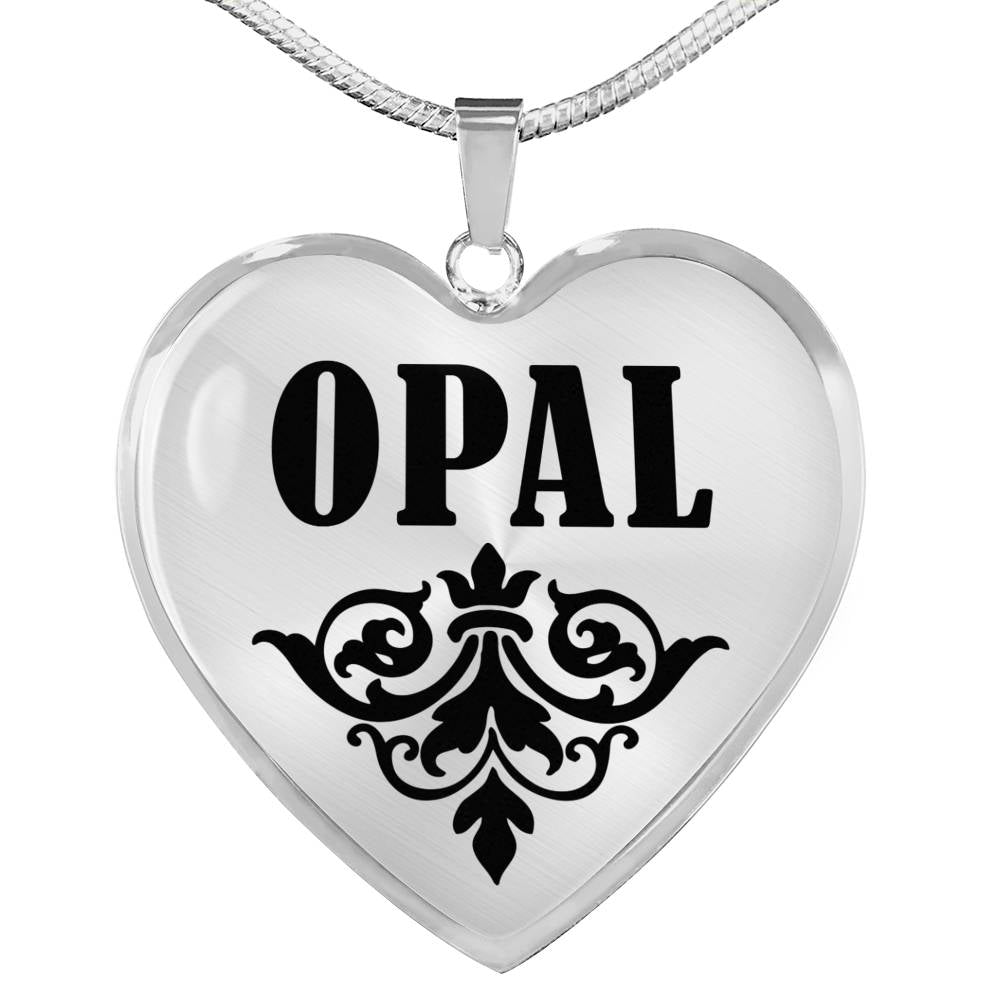 Opal v01 - Heart Pendant Luxury Necklace