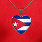 Cuban Flag - Heart Pendant Luxury Necklace