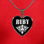 Ruby v02 - Heart Pendant Luxury Necklace