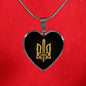 Stylized Tryzub - Heart Pendant Luxury Necklace