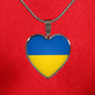 Ukrainian Flag - Heart Pendant Luxury Necklace