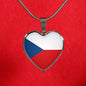 Czech Flag - Heart Pendant Luxury Necklace