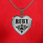 Ruby v01 - Heart Pendant Luxury Necklace