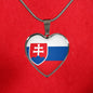 Slovak Flag - Heart Pendant Luxury Necklace